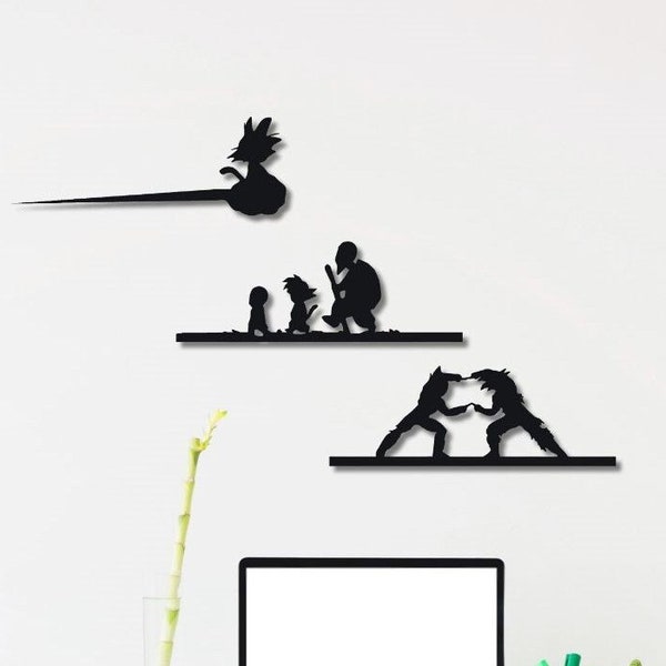 Silhouette Ligne DRAGON BALL Z - Décoration Mural Métal/Steel - Wall Art - DBZ