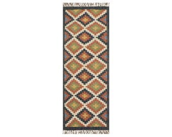 Indian Handmade Colorful Wool Jute Rug Woven Hallway Corridor Decor Rug Entrance Rug Indoor Outdoor Rug Living Room Carpets 6x9 8x10 Feet