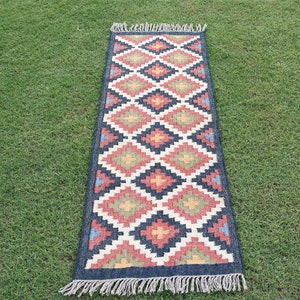 Handmade Wool Jute Kilim Rug - 6x9 Flat weave - Custom Kilim - Soft Durable Area Rugs for entrance - Modern Home decor - Premium Gifts