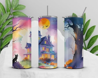 Halloween Tumbler Design | Sublimation Designs Downloads, Digital download, 20 oz tumbler sublimations, Colorfull Tumbler Wrap