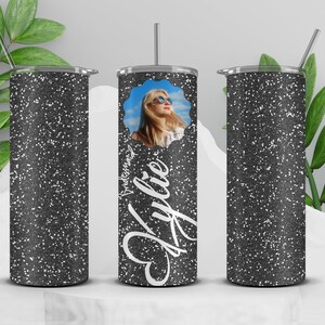 Photo Glitter Skinny Tumbler,Personalised Tumbler,Custom Skinny Tumbler,Bridesmaid Proposal Tumbler,Bridal Party Gift,Bachelorette Party