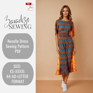 Pareo Nexelle Dress Sewing Patters ,Sewing Pattern PDF ,Boho Dress pattern, Maxi Dress Pattern ,Woman PDF sewing printable pattern