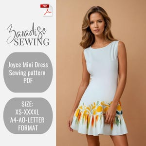 Joyce Mini Dress Pattern, Cottagecore Dress Pattern, Digital Sewing, Women Sewing Summer Dress, Suitable For Us Letter-A4-A0 Format
