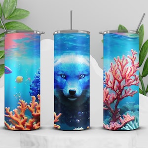 The wolf king of the ocean, Instant Digital Download, 20 oz Skinny Tumbler Sublimation Design, Straight Tumbler Wrap PNG