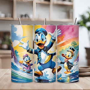 2024 Donald Duck Family Wrap, 20oz Skinny Tumbler Wrap, 20 oz Tumbler Png Sublimation Design, Digital Instant Download Designs Template