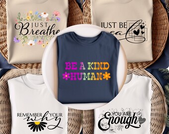 Inspirational Boho Svg Png Bundle, Positive Affirmations Svg, Kindness Svg, Always you Worthy Matter Enough Svg , 10 Bundle Svg & Png