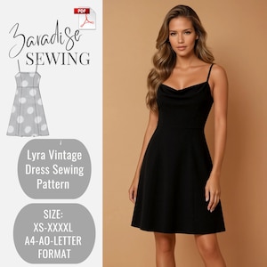 Lyra vintage dress pattern,Skater dress pattern,Darling dress,women dress pattern,dress sewing pattern,PDF sewing pattern-Set with GIFT