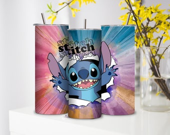 Stitch 20 oz Skinny Tumbler Sublimation Design, Straight  Wrap, Tumbler Wrap, Tumbler Png, Instant Download