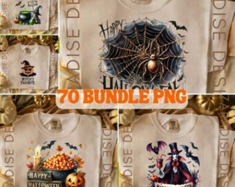 Halloween 70 Bundle Png, Retro Halloween Bundle PNG, Halloween Bundle, Halloween Png, Spooky Season Png, Fall Png,Halloween Png Designs