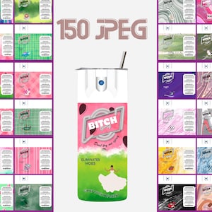150 diseños de paquetes de spray de perra, Bitch Be Gone 20oz Tumbler Wrap Archivo PNG para sublimación, Rainbow Bitch Spray, Tumbler PNG, Descargar PNG.