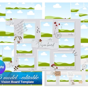 Digital Vision Board 5 Models Template, Fully Editable Drag and Drop ...