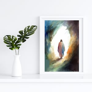 Resurrected Jesus Christ Watercolor Pastel Wall Art Print | Catholic Wall Art | Printable Catholic Poster | Religious Wall Decor