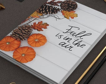 Hardcover Writing Journal, Fall Journal, Autumn Journal, Diary for Fall, Pumpkin Journal, Pine Notebook, Fall Leaves Journal, Fall Notebook