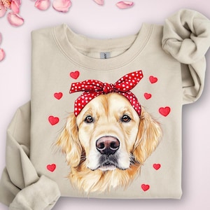 Golden Retriever Sweatshirt: Hearts Golden Mama Dog Crewneck