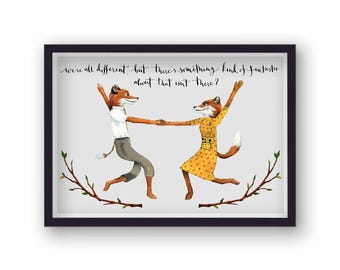Fantastic Mr Fox We&#39;re All Different Print - Home Decor - Wall Art