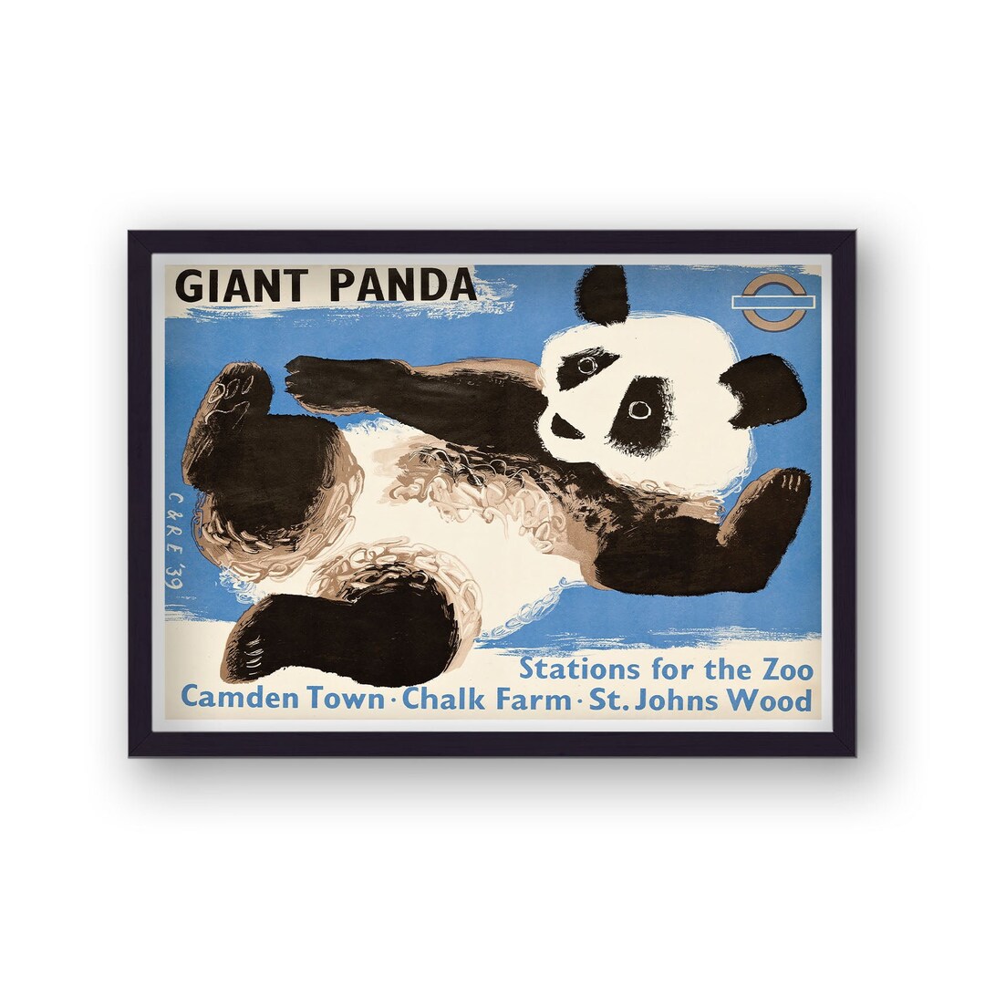 Vintage London Transport Giant Panda Print - Etsy