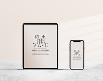 Súbete a la ola hacia el éxito en las redes sociales / EBOOK / crecimiento de las redes sociales / creador de contenido / UGC / Influencer