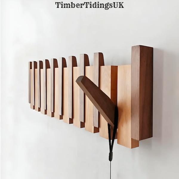 Doorway Piano Style Wooden Coat Rack, Handmade Mounted Wall Hanger, Wooden Rack Hanger, Wall Shelf