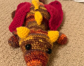 Mr Toasty amigurumi dragon softie