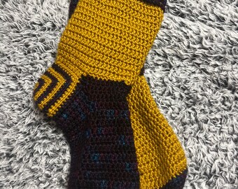 Berry and Gold Spiral Socks