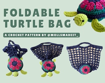 Sac tortue pliable - Patron au crochet PDF
