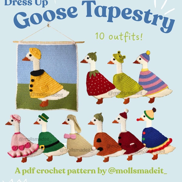 Dress Up Goose Tapestry - A PDF Crochet Pattern