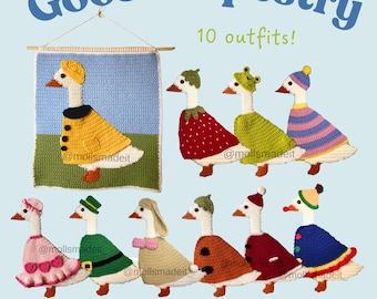 Dress Up Goose Tapestry - A PDF Crochet Pattern