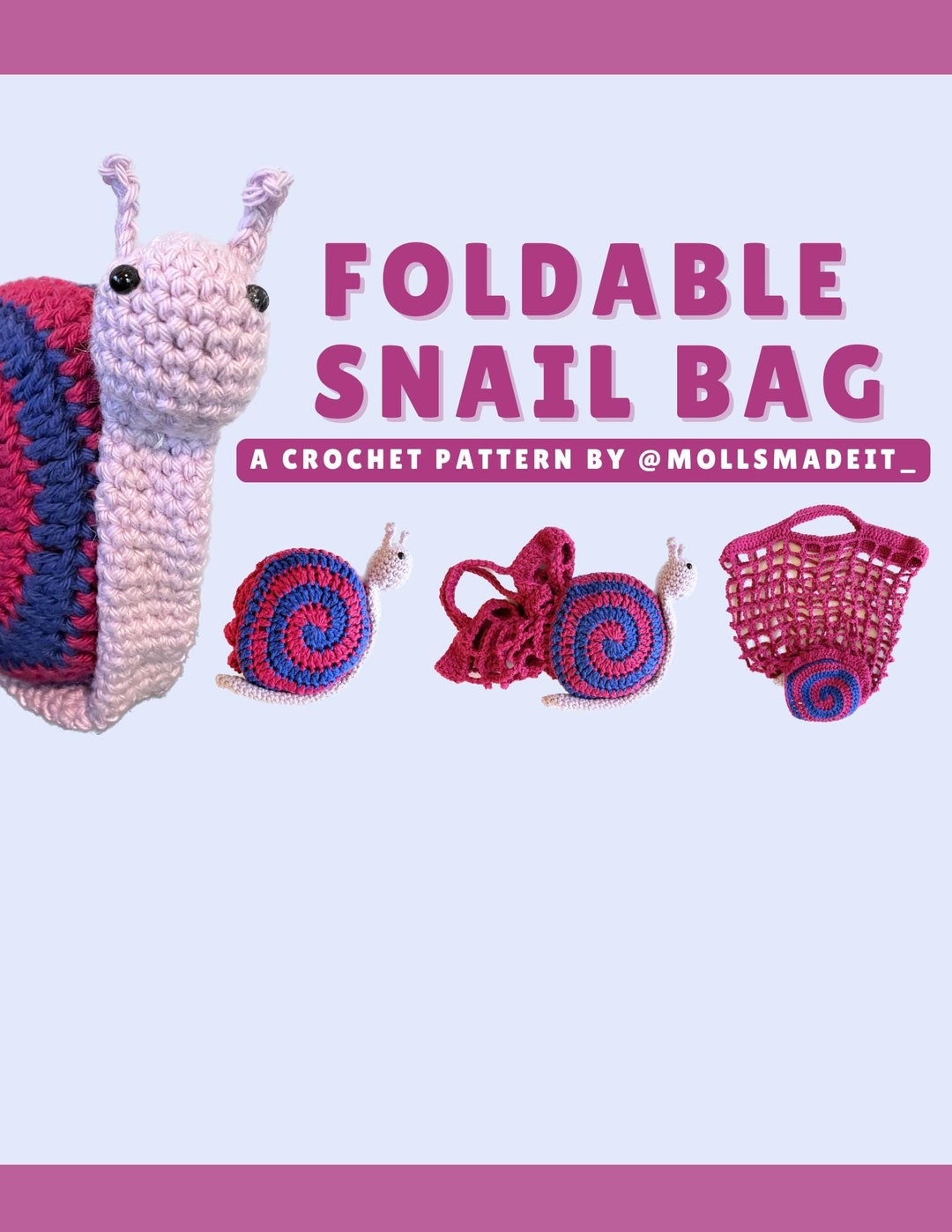 Foldable Snail Bag - PDF Crochet Pattern - Etsy