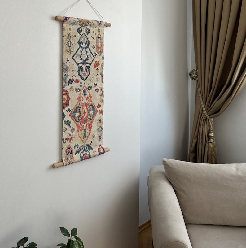 Image showcasing Bohemian Wall Decor, Fabric for White Boho ,decorative, Wall Art Prints ...