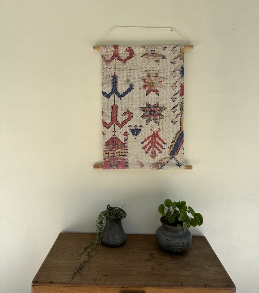 View of Bohemian Wall Decor, Fabric Wallhanging, Decorative Hanging, Wall Art ...