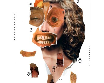 Ziehen Sie ein Gesicht - Original-Collage