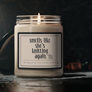 Personalized Knitting Gift Funny Candle Birthday Gifts for Knitting Lover Custom Gift for Sewing Lover Gift for Friend for Holiday Gift