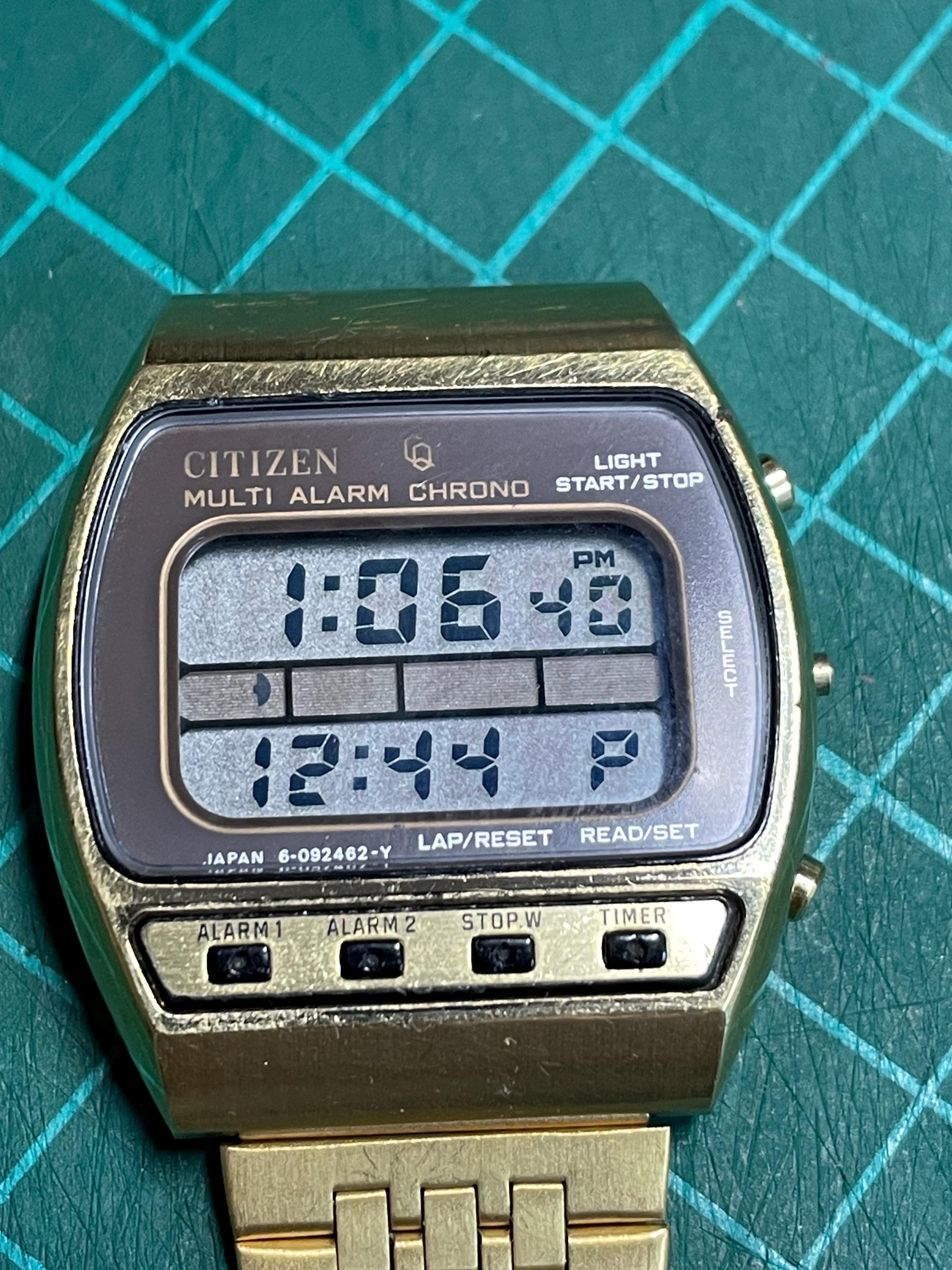 1978 Vintage Rare 4 Front Button Citizen Digital Chronograph