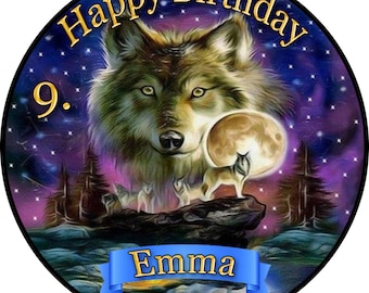 Cake topper photo cake cake picture birthday wolf wolves WÖ01 (sugar paper)