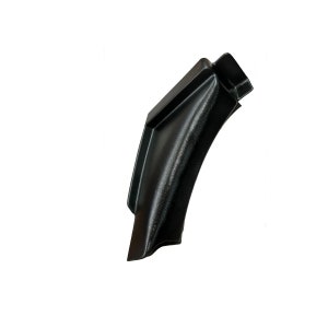 May include: Black plastic car fender trim piece. The trim is curved and has a textured surface.