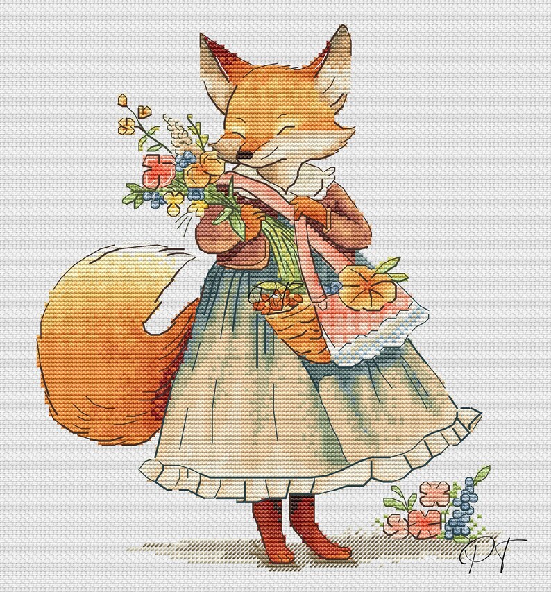 Vintage Fox, Cute, Animals, Watercolor, Cross Stitch, Diagram, Hobby ...