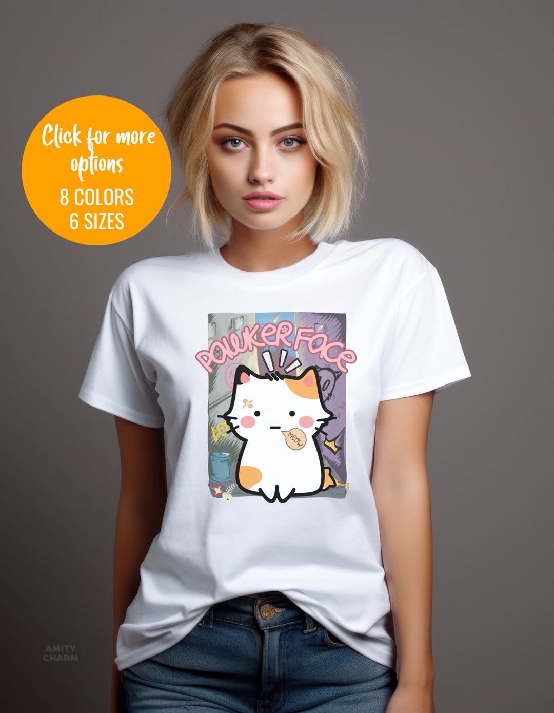 Funny Cat Shirt, Pawker Face, Good Vibes, Cat Lover Gift, Cute Cat