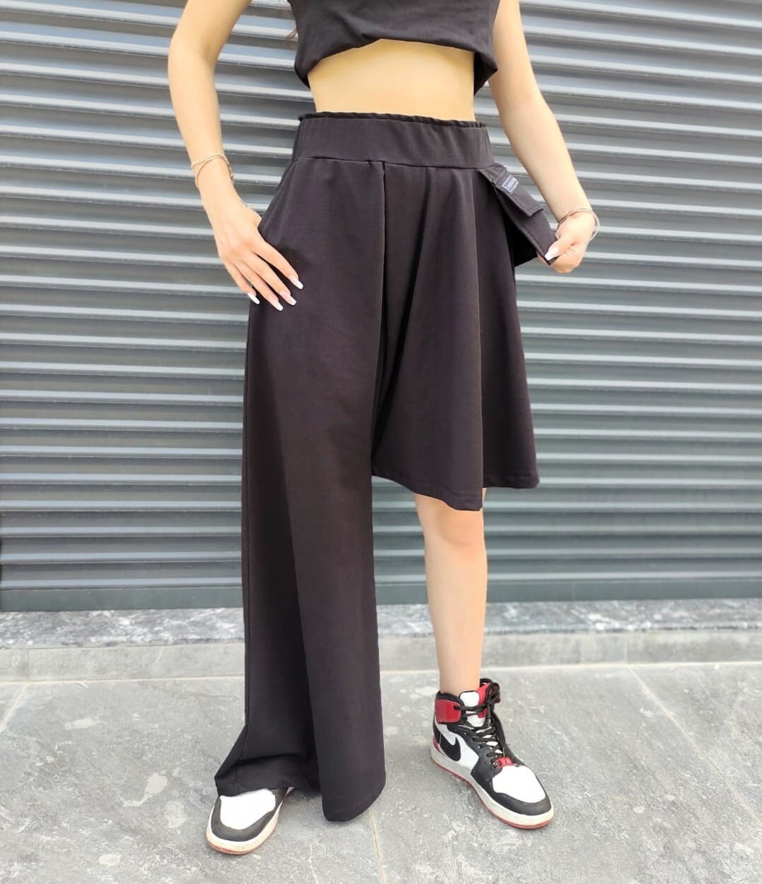 Skant skirt Pant, Woman Stylish Skirt Pants With Waist Bag Look Pocket