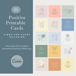 Positive Affirmation cards, inspiring self-love printable, Self-care digital download deck, Mindfulness cards, Manifesting quotes