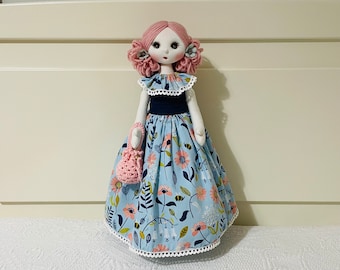 Fabric Doll, Handmade Doll for Gift, Kids Room Decor, Doll for Bedroom Decor, Doll for Birthday Gift, Unique Doll for Girls