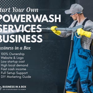 Start je eigen Powerwash Services Business+ aangepaste website, WordPress, branding, marketing inbegrepen