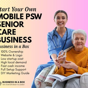 Start je eigen mobiele PSW / Senior Care Business+ aangepaste website, WordPress, branding, marketing inbegrepen