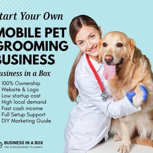 Start je eigen mobiele dierenverzorgingsbedrijf+ aangepaste website, WordPress, branding, marketing inbegrepen