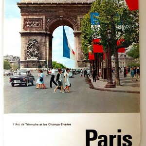 Paris – Arc Of Triomphe And Champs-Elysées –Original Poster– Rare Oop Poster