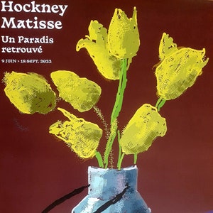 David Hockney - Manifesto originale della mostra - Un Paradis Retrouvé - Musée Matisse Nice - 2022