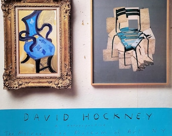 David Hockney - Poster originale dell'esposizione - MoMA NYC - 28 x 25 pollici