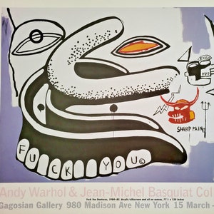 Basquiat x Warhol - manifesto originale della mostra - New York - dimensioni 17,8" x 23,7" - 1997