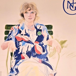 David Hockney - Original exhibition poster - Drawing for life - National Portrait Gallery London - 2023