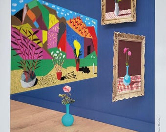 David Hockney - Originales Ausstellungsplakat - Lelong & co Paris - 2022