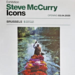 Steve McCurry - Manifesto originale della mostra - Icone - Venditore di fiori - Bruxelles